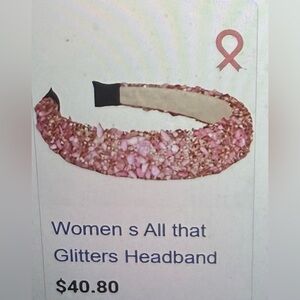 Headbands of hope limited edition Pink Glitter Headband, NWTs one size